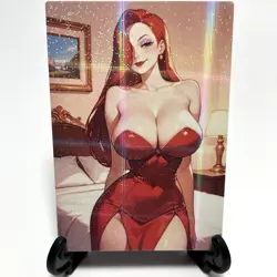 Jessica Rabbit Sexy Hot Anime Waifu Girl Doujin Lewd Goddess Story Holo Art Card - Image 2