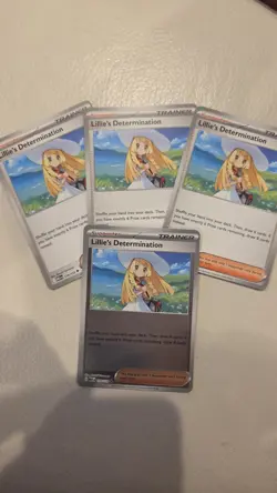 4x Lillie's Determination 119/132 Pokemon TCG: Mega Evolution TCG 1 Reverse Holo - Image 1
