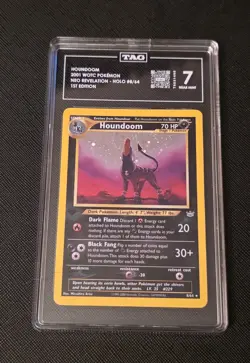 Pokemon Houndoom Holo Rare 1st Edition Neo Revelation 08/64 TAG 7 - Image 1