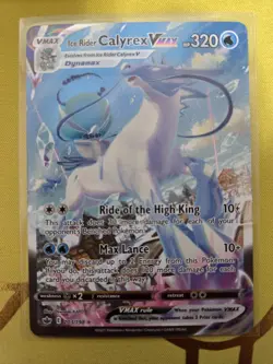 Pokemon TCG Ice Rider Calyrex VMAX 203/198 Secret Rare Chilling Reign - Image 1