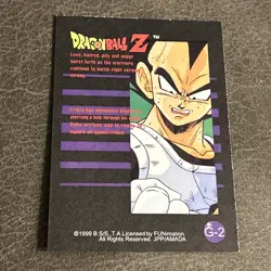 1999 FUNimation Dragon Ball Z DBZ Card G-2 Son Goku Gold Foil JPP/AMADA Super - Image 3