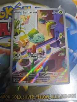 Pokemon TCG Bulbasaur Stellar Crown Illustration Rare Card 143/142 Sv07 NM - Image 1