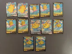 Pokemon TCG Surfing Flying Pikachu V Holo Rare Card Celebrations 2021 Lot Of 12 - Image 1