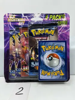 Konami Pokemon Trading Card TCG Lightning 4 Booster Packs 1 Bonus Card (Ver2) - Image 1