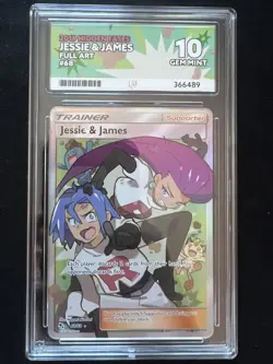 Jessie and James 68/68 Hidden Fates Pokemon Ace 10 Gem Mint (Perfect Subgrades) - Image 1