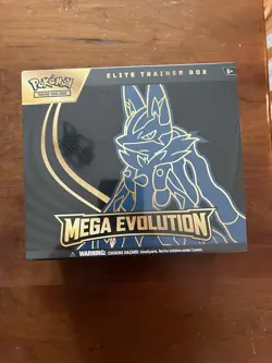 Pokemon Mega Evolution Lucario ETB Elite Trainer Box Mega Lucario In hand - Image 1