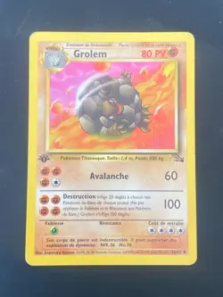 CARTE POKEMON GROLEM 36/62 EDITION 1 FR UNCO WIZARDS FOSSILE - TBE+ - Image 1