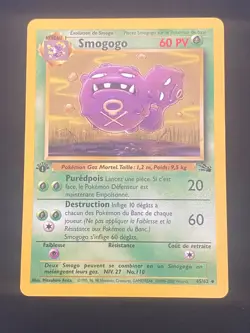 CARTE POKEMON SMOGOGO 45/62 EDITION 1 FR UNCO WIZARDS FOSSILE - TBE/EXC - Image 1