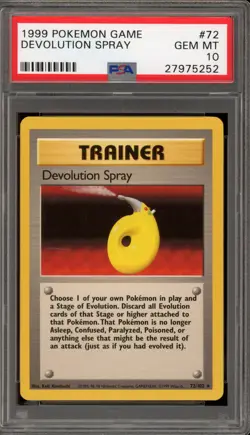 Pokemon Devolution Spray Base Set Unlimited Rare #72 PSA 10 Gem Mint - Image 1