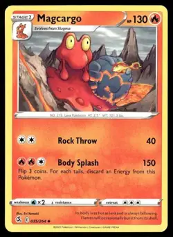 2021 Fusion Strike Set Pokemon Card 035 Magcargo NM - Image 1
