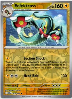 Eelektross 069/197 | Obsidian Flames | Uncommon Reverse Holo | NM Pokemon Card - Image 1