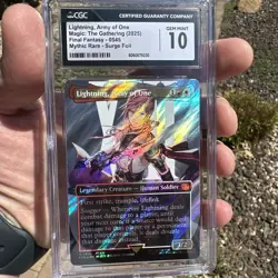 LIGHTNING, ARMY OF ONE Final Fantasy Borderless Surge Foil Mythic CGC 10 MTG - Image 1