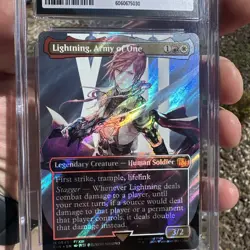 LIGHTNING, ARMY OF ONE Final Fantasy Borderless Surge Foil Mythic CGC 10 MTG - Image 3