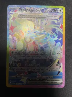 Pokemon TCG Terapagos ex Prismatic Evolution Holo Rare 169/131 NM Condition - Image 1