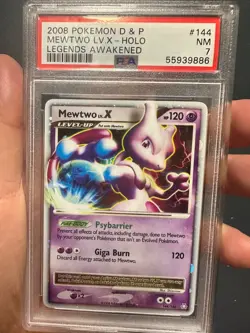 mewtwo lv X 144/146 DP legends awakened holo pokemon tcg psa 7 - Image 1