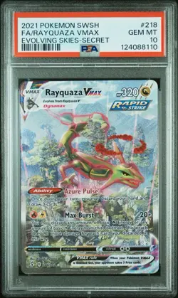 Pokemon 2021 Rayquaza VMAX 218/203 Alt Art Evolving Skies GEM MINT PSA 10 - Image 1