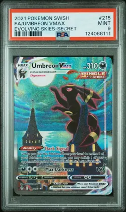 Pokemon 2021 Umbreon VMAX 215/203 Alt Art Secret Rare Evolving Skies PSA 9 - Image 1