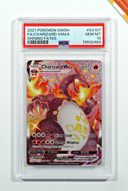 Pokemon PSA 10 Charizard Vmax #SV107 Full Art Shining Fates 2021 English - Image 1