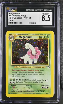 CGC 8.5 Meganium 2000 Neo Genesis 10/111 Holo Pokemon Card - Image 1