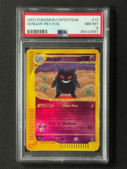 PSA 8 Gengar 13/165 Reverse Holo Pokemon Card Expedition WOTC Base Set NM-MT - Image 1
