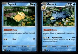 Psyduck MEP 007 & Golduck MEP 008 Black Star Promo Mego Evolution Pokemon Card - Image 1