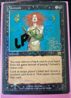 Unmask Mercadian Masques Foil MTG LP Magic Card- AUTOGRAPHED (NO COA) - Image 1