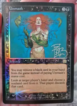 Unmask Mercadian Masques Foil MTG LP Magic Card- AUTOGRAPHED (NO COA) - Image 2