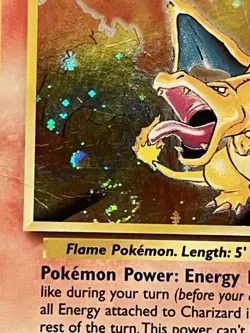 Charizard Holo 4/130 Base Set 2 Pokemon Card 2000 WOTC Vintage Swirl DMG - Image 2