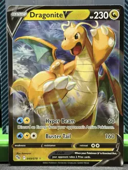 Pokemon TCG Dragonite v Full Art Holo Ultra Rare Card 049/078 Mint Condition - Image 1