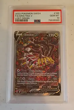 2022 Pokemon SWSH Lost Origin #186 FA/Giratina V PSA 10 Gem Mint - Image 1