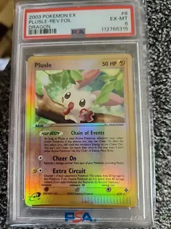 Pokemon TCG Plusle EX Dragon 8/97 Reverse Holo Holo Rare PSA 6 - Image 1