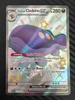 Pokemon TCG Paldea Fates Paldean Clodsire ex 219/091 Shiny Ultra Rare LP - Image 1