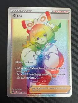 Pokemon TCG Klara 217/198 SWSH06 Chilling Reign Rainbow Rare Holo VLP - Image 1