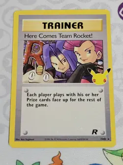 C3445 POKEMON TCG CELEBRATIONS HERE COMES TEAM ROCKET #15 NM-M PACK FRESH HOLO - Image 1