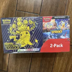 Pokemon Surging Sparks ETB + Booster Bundle Costco 2 Pack Factory Sealed - Image 1