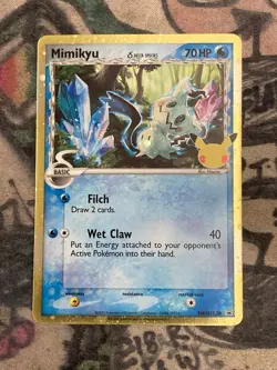 Pokemon TCG Mimikyu SWSH136 Delta Species Celebrations Black Star Promo Holo - Image 1