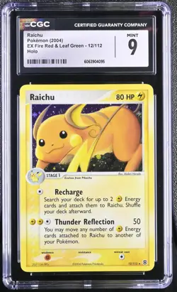 CGC 9 MINT Raichu EX Fire Red & Leaf Green 12/112 Holo Pokemon Card - Image 1