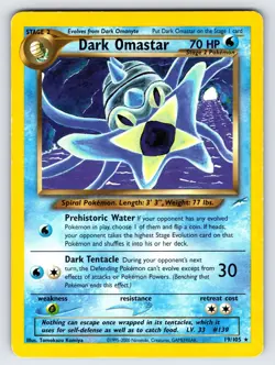 Dark Omastar 19/105 2002 Neo Destiny Pokemon Card TCG Komiya Art Rare - Lp - Image 1