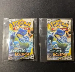 Pokemon TCG Sun & Moon Cosmic Eclipse Booster Pack - Lot of 2 Packs (New Sealed) - Image 1
