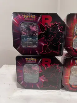 Pokemon Destined Rivals Team Rocket Tins Set of 6 Sealed Mewtwo Nidoking Persian - Image 2