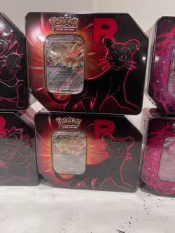 Pokemon Destined Rivals Team Rocket Tins Set of 6 Sealed Mewtwo Nidoking Persian - Image 4