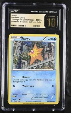 ⭐⭐ CGC 10 PRISTINE Holo Staryu 004/034 Pokemon TCG Classic Collection English - Image 1
