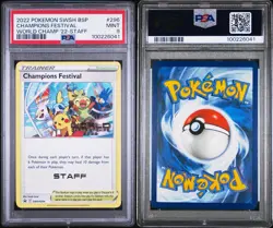 Pokemon Champions Festival SWSH296 PSA 9 Mint Worlds 2022 London Staff Promo - Image 3