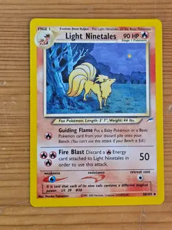 Pokemon TCG Light Ninetales Neo Destiny 50/105 Regular Unlimited LP WOTC. - Image 1