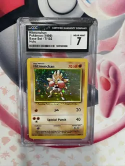 Pokemon Hitmonchan Base Set Holo Rare #7 CGC 7 - Image 1