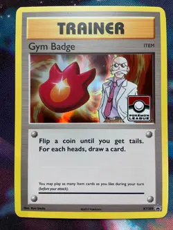 Pokemon TCG 2017 XY Promo Gym Badge Blaine - XY209 Stamped Pokemon League - Image 1