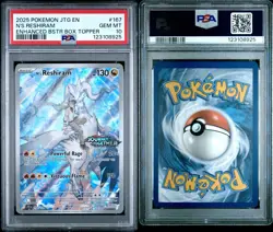 PSA 10 2025 Pokemon EN Journey Together N's Reshiram Stamped Box Topper #167 - Image 2