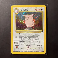 Pokemon TCG Clefable Holo Rare Card Base Set 2,5/130 LP-/MP+ - Image 1