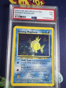 PokÃ©mon TCG Shining Magikarp Neo Revelation Holo Card PSA 7 SWIRL  - Image 1