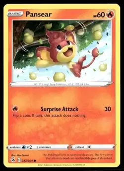 2021 Fusion Strike Set Pokemon Card 037 Pansear NM - Image 1